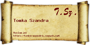 Tomka Szandra névjegykártya